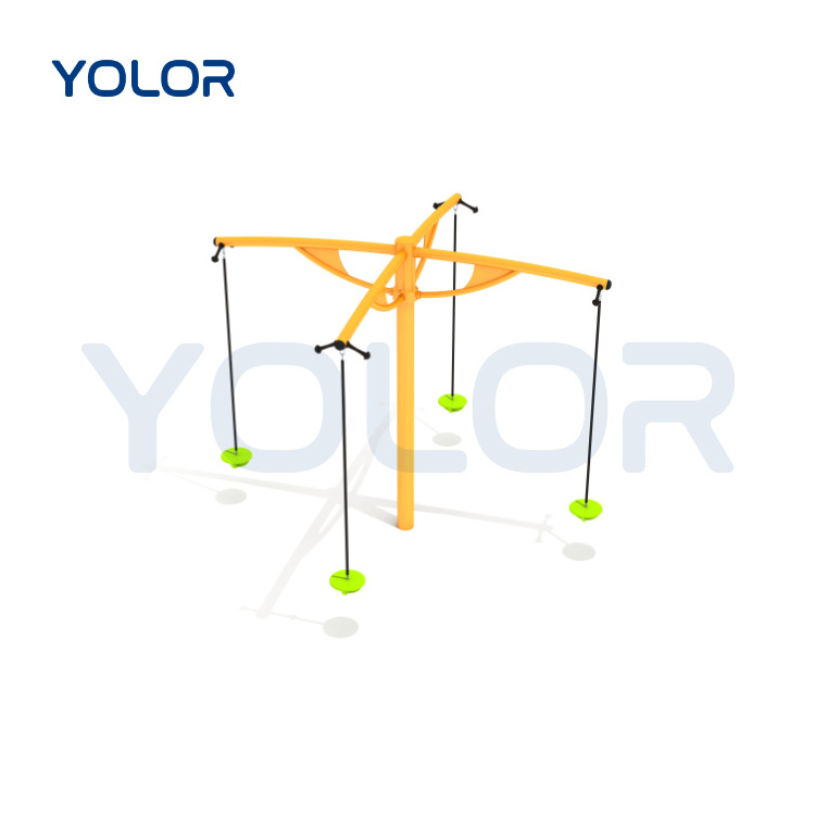 Popular Playground Equipment Climbing Rope Tree Swing With Platform And Disc Plastic 360 Rotary Swing