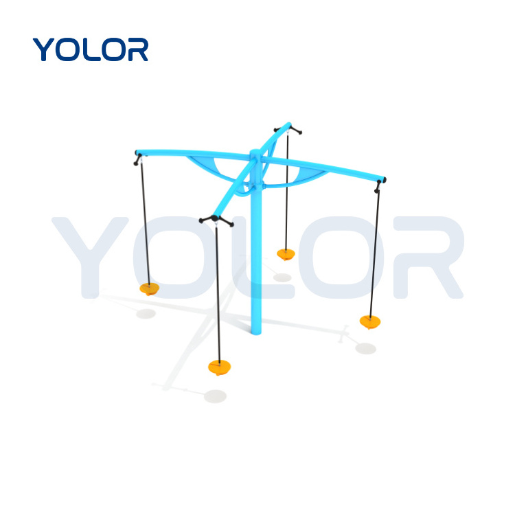 Popular Playground Equipment Climbing Rope Tree Swing With Platform And Disc Plastic 360 Rotary Swing