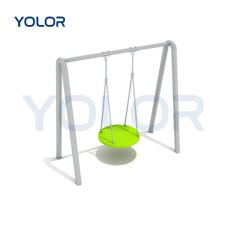 Outdoor Wholesale Custom Size Children's Metal Frame Seesaw Single Disc Swing Set In A Variety Of Colors