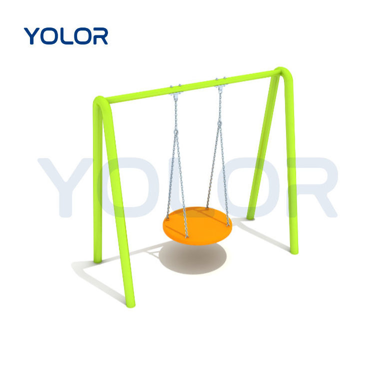 Outdoor Wholesale Custom Size Children's Metal Frame Seesaw Single Disc Swing Set In A Variety Of Colors