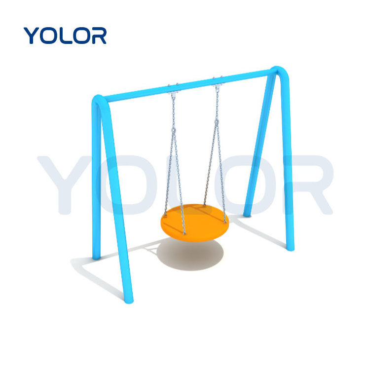 Outdoor Wholesale Custom Size Children's Metal Frame Seesaw Single Disc Swing Set In A Variety Of Colors