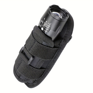 Yolo Tactical Flashlight Pouch Holster, Rotatable Holder Belt Clip Tactical Torch Carry Case with 360 Degree Carabiner Reel Clip