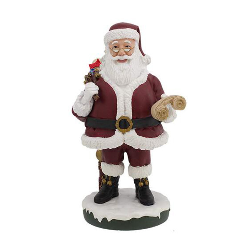 Customized handmade tabletop santa resin ornament christmas figurine