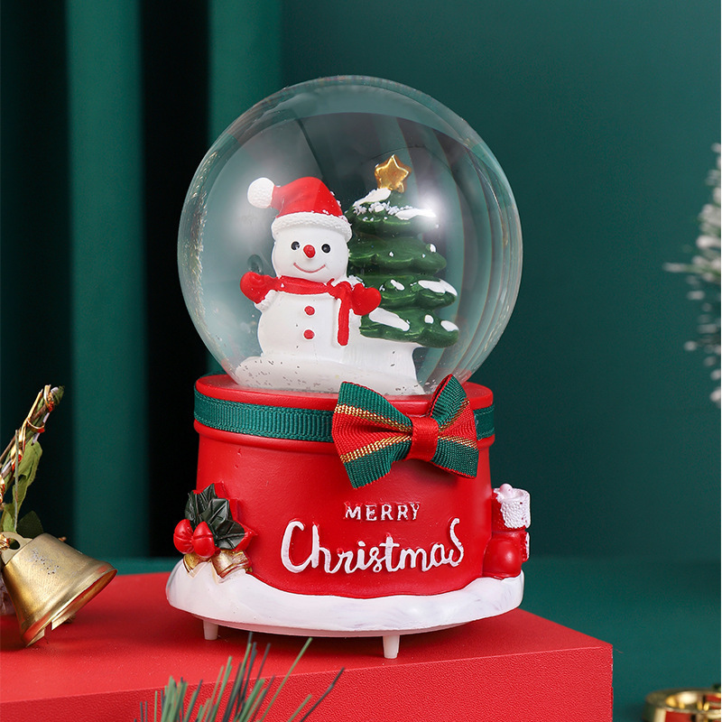 Christmas snow globe  Dream Crystal Ball home Decoration Music Box Octopus Box Christmas snowball Children's Girl Birthday Gift