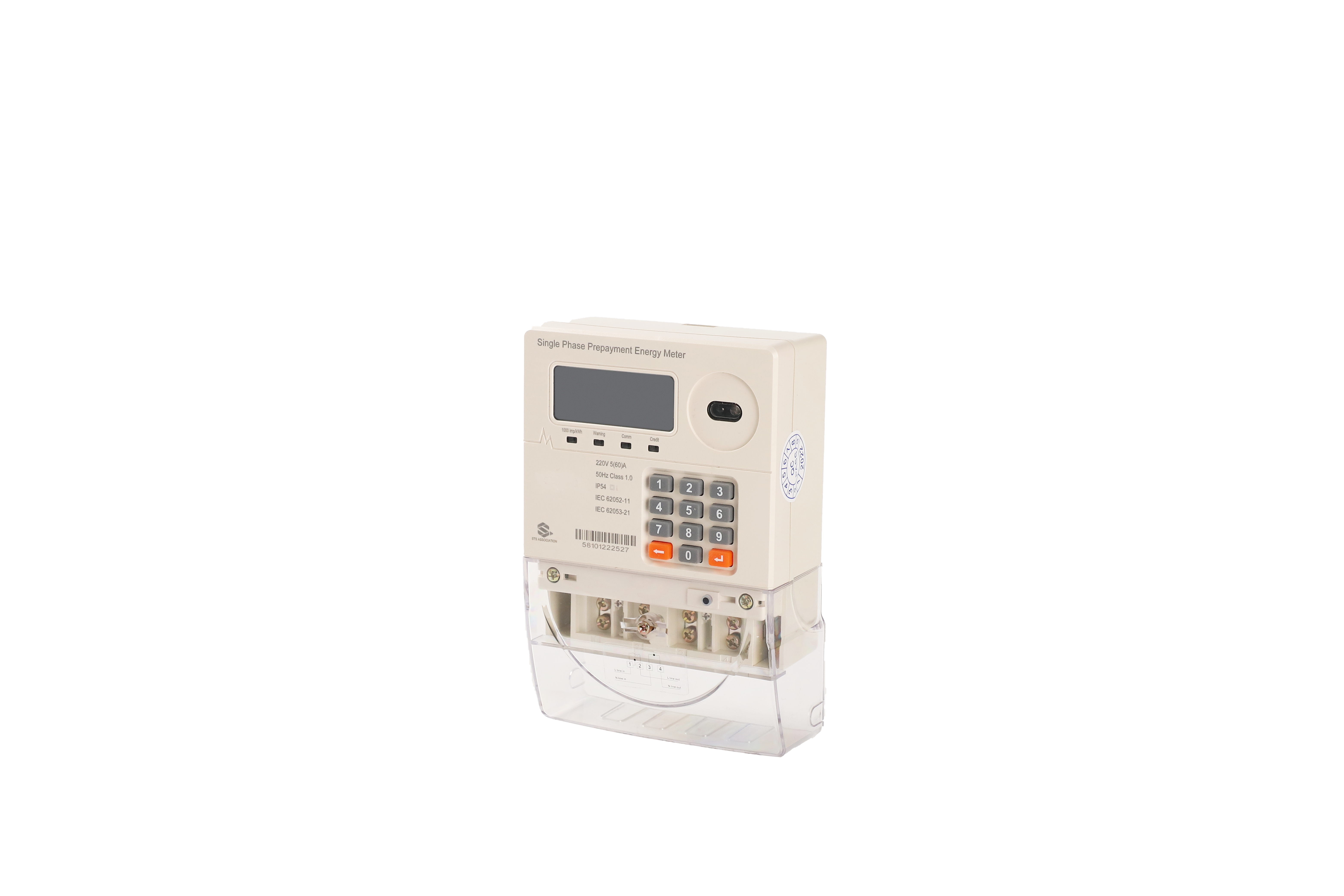 Single Digital STS Energy Meter Single Phase Prepaid Electric Meter Prepaid Electricity Payment Meter