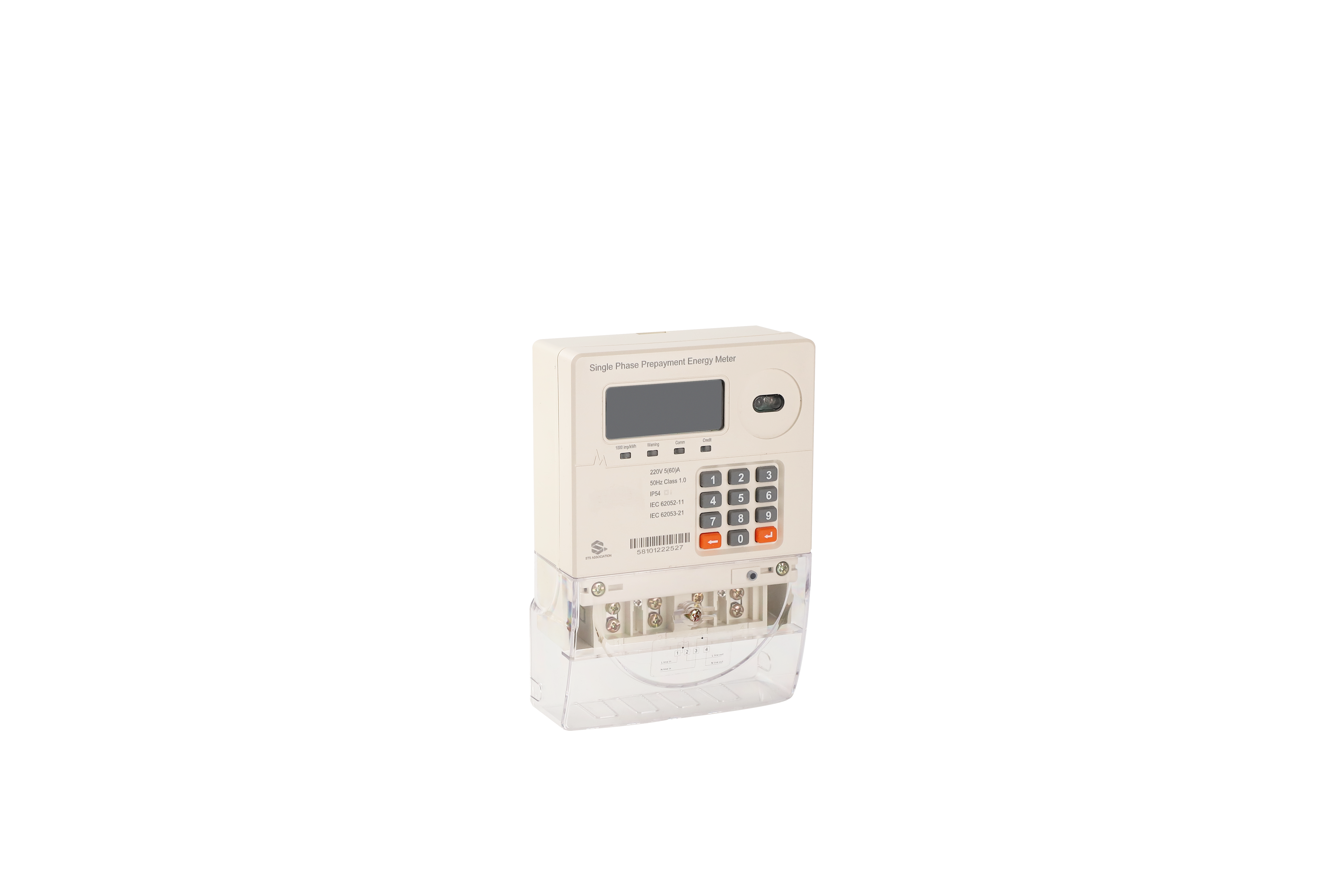 Single Digital STS Energy Meter Single Phase Prepaid Electric Meter Prepaid Electricity Payment Meter