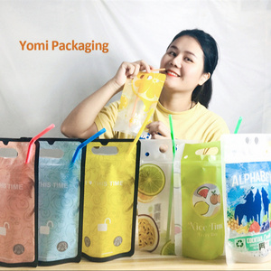 Custom Printed Aluminium Foil Liquid Stand Up Bag Capri Sun Spouted Rotary Packaging Doypack 500ml Baby Food  Spout Pouch