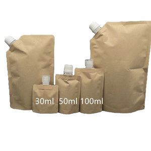 Custom printed reusable nylon laminated material refill spout pouch for liquid drink packaging