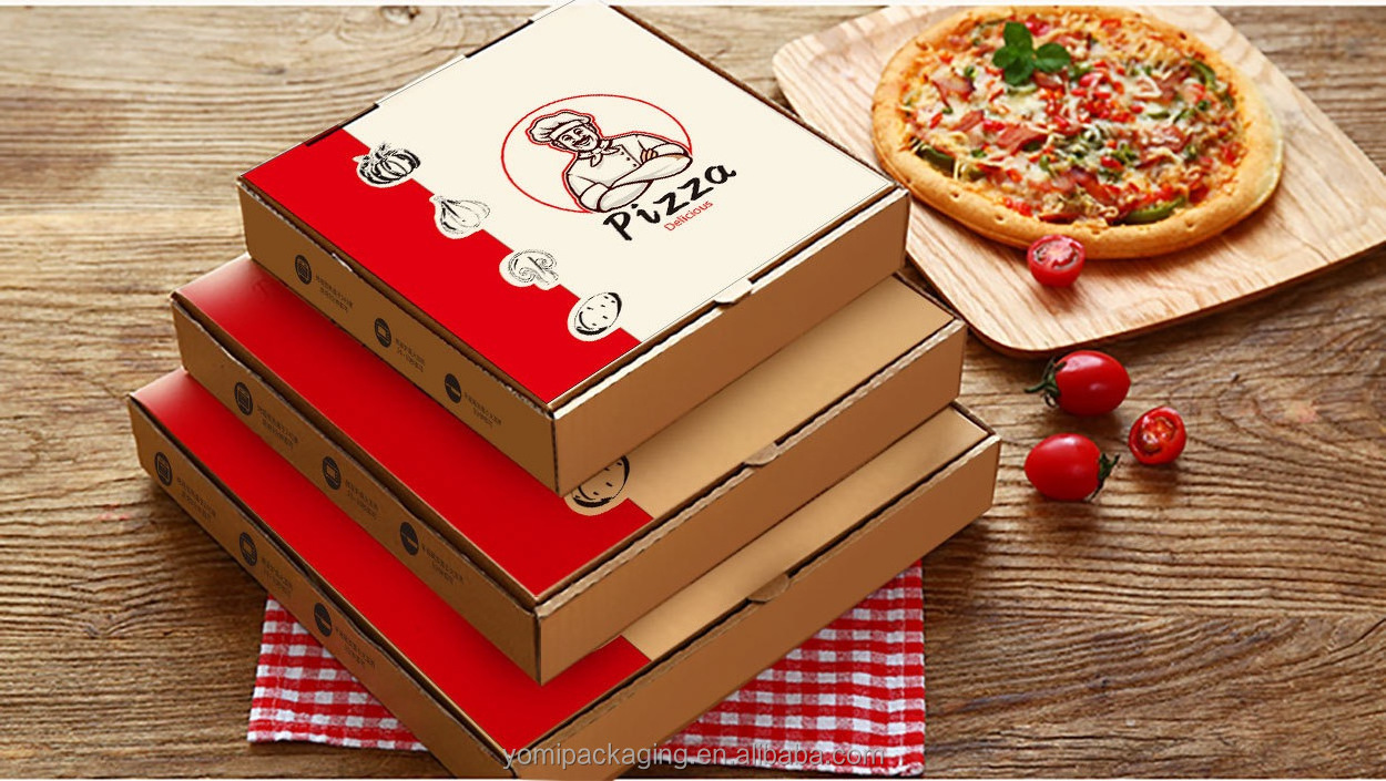 custom print wholesale custom take away adjustable reusable bio-degradable pizza pack storage box