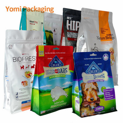 20 Kg Bags Custom Printed Pet Seal Bag With Zipper & Flat Bottom Resealable Pouch For Dry Dog Food Packaging