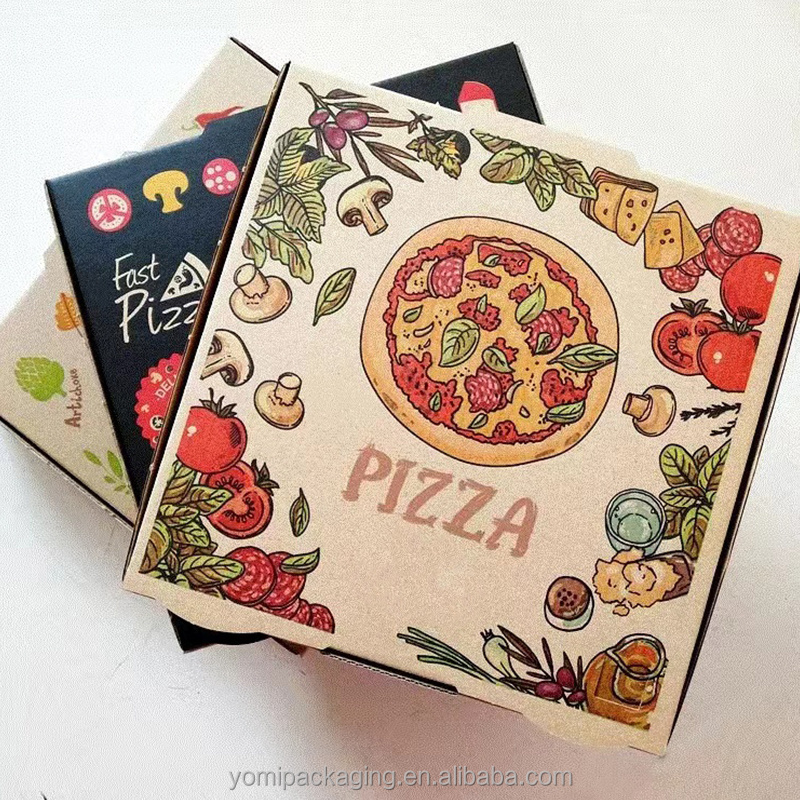 8x2 paper box custom printed yellow pizza box pulp pizza box