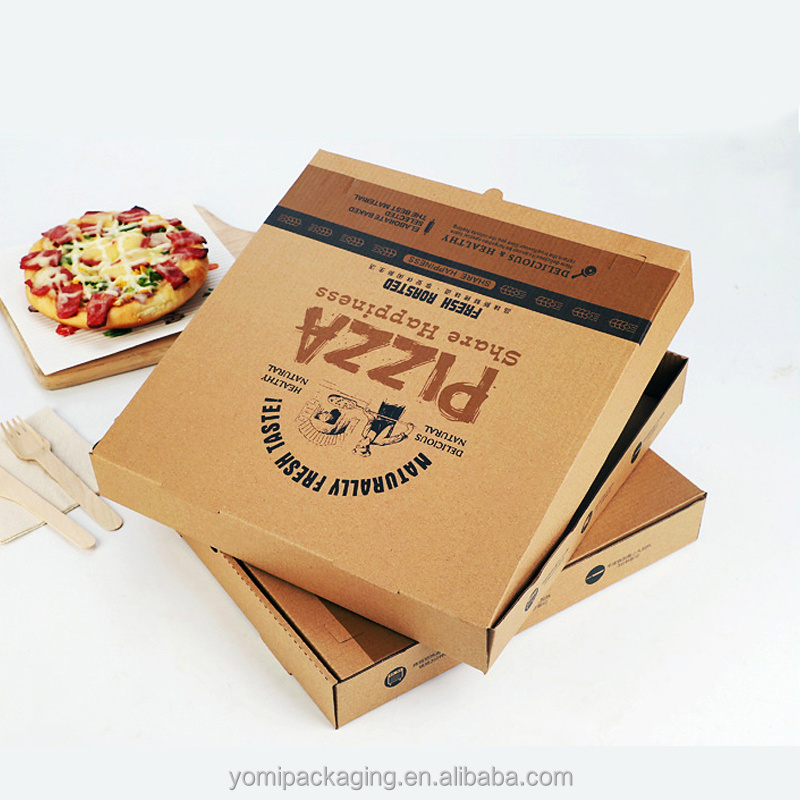 8x2 paper box custom printed yellow pizza box pulp pizza box