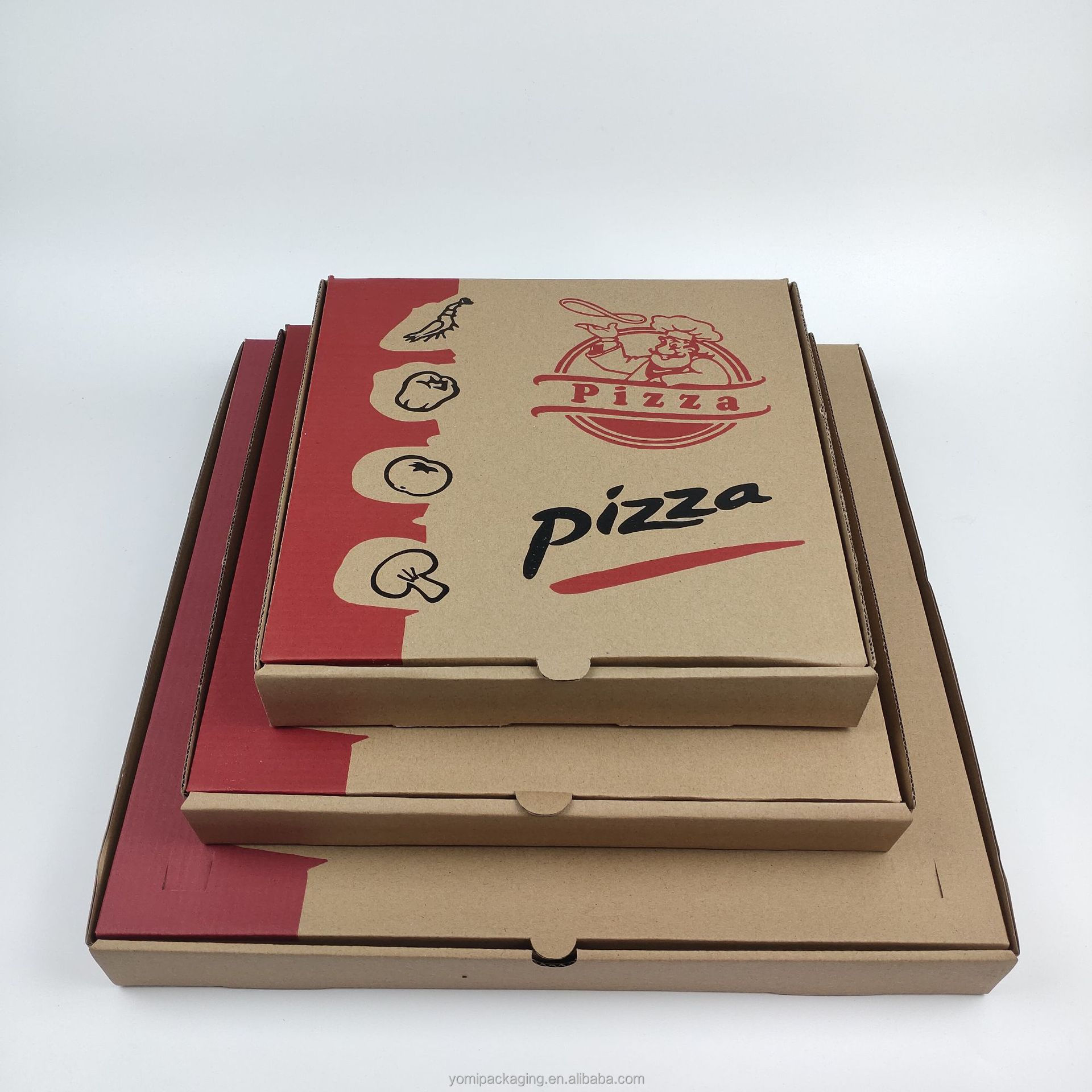 manufacturers bio-degradable custom printed delivery takeaway brown pizza box