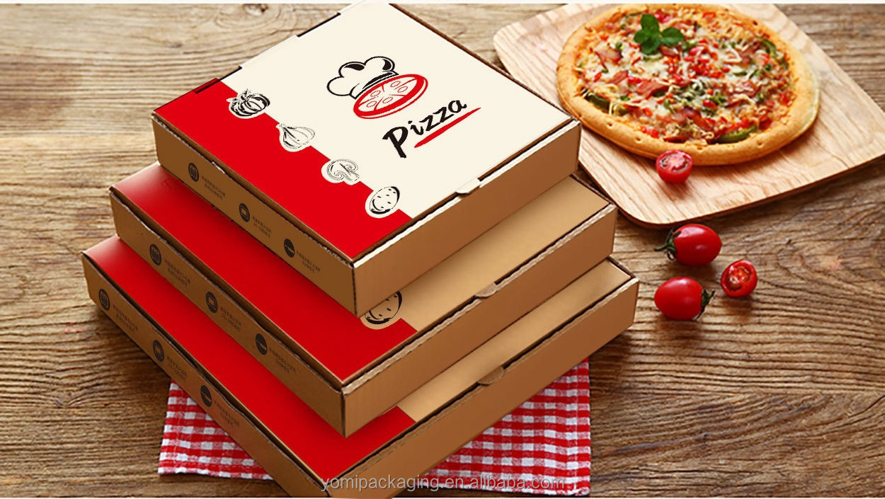 8x2 paper box custom printed yellow pizza box pulp pizza box