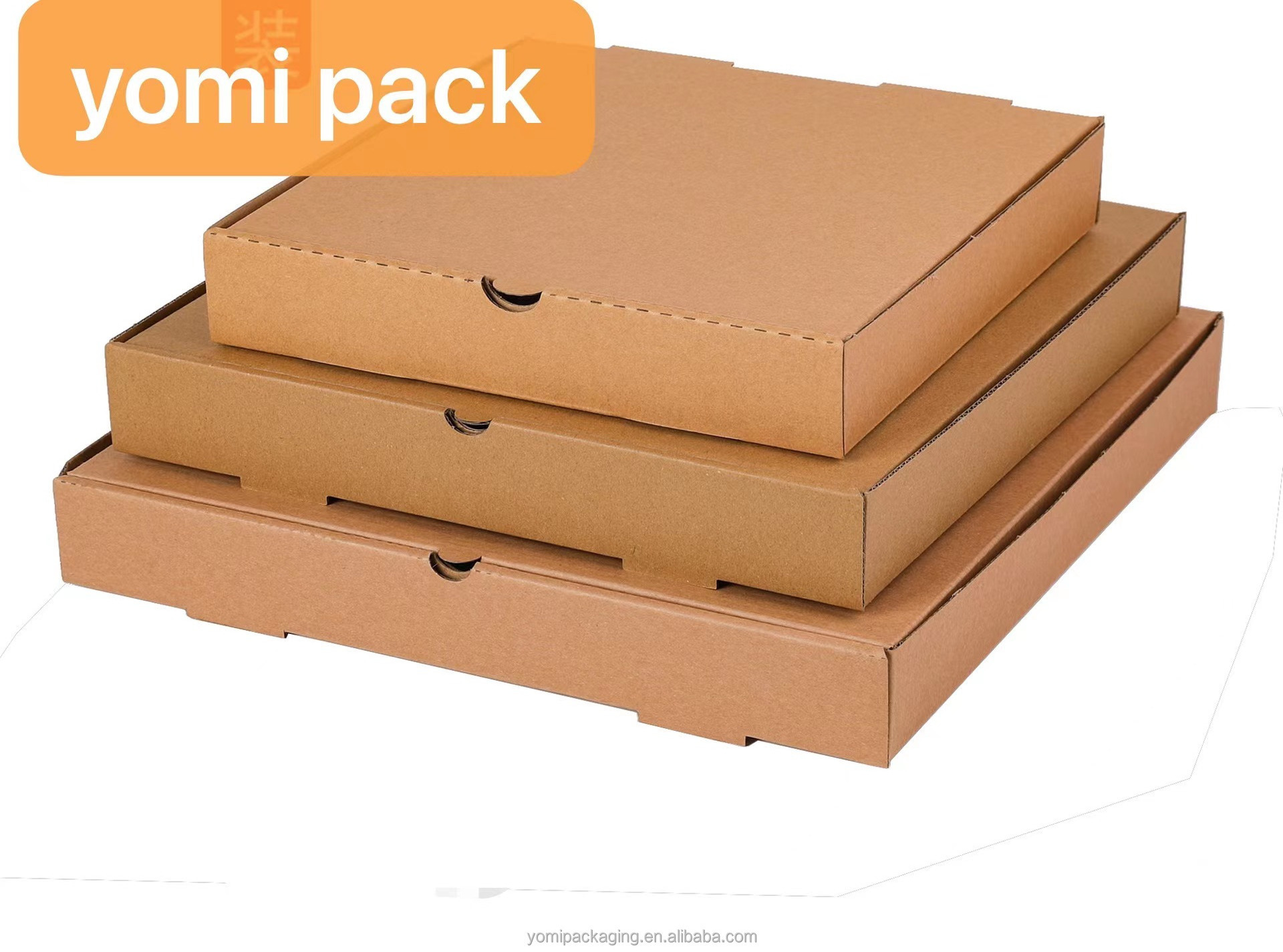 manufacturers bio-degradable custom printed delivery takeaway brown pizza box