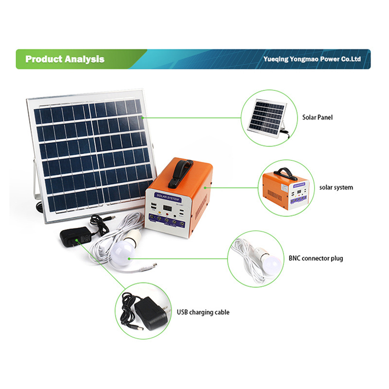 Portable Off grid Solar Energy Panel Complete Solar Power Pv Lighting Generating Systems Kit With Battery For Africa Home Use