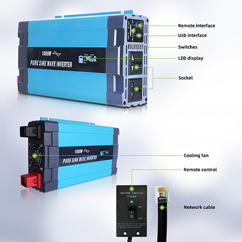 Off Grid Inverter 12V 24V 48V DC TO AC Inversor 110V 220V 300W 1KW 2KW 2.5KW 3KW 5KW Pure Sine Wave Power solar Inverter