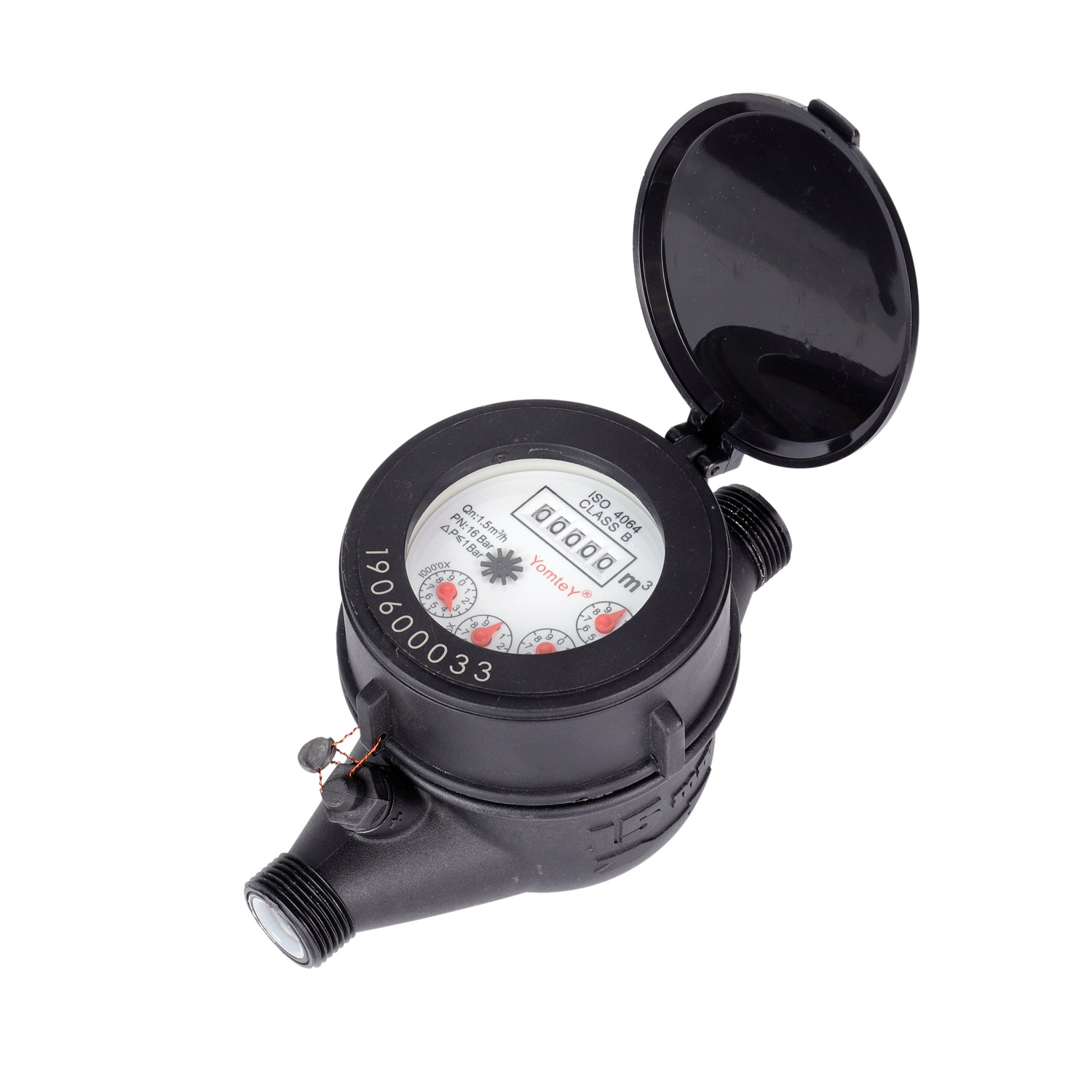 High Precision R160 Home Plastic Body Water Meter Single Jet Dry Water Flow Meter