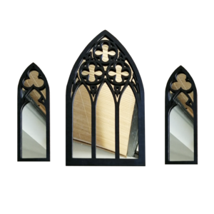 Farmhouse Wall Mirror Decor  Gothic Mirror Set of 3 Cathedral Arch Window Decoration