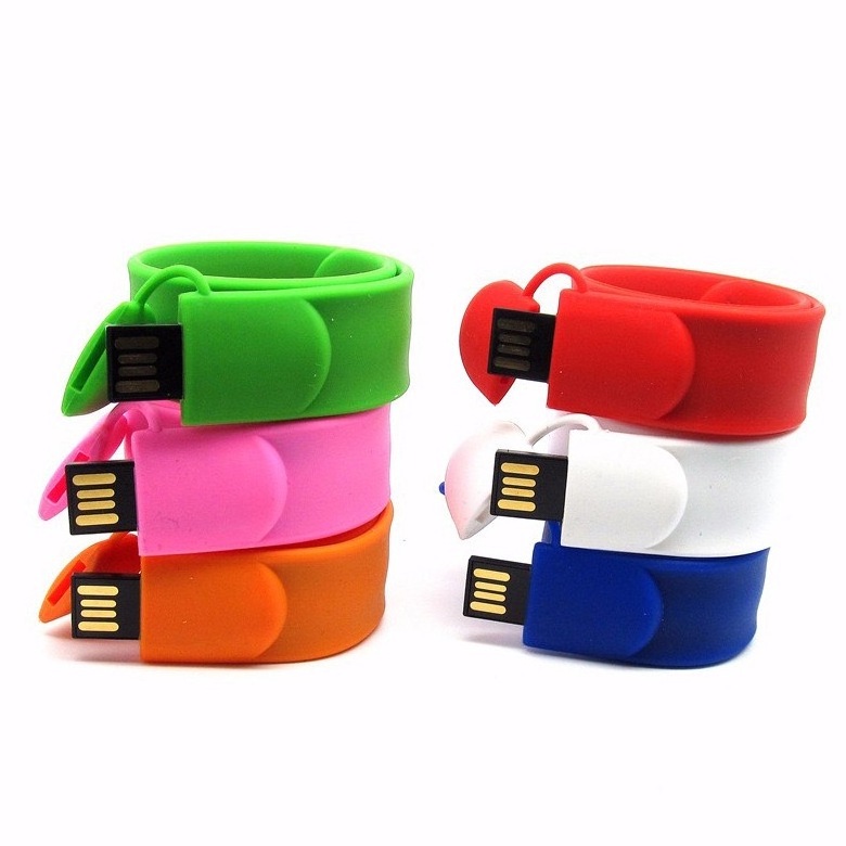 Silicone Wrist Strap USB Flash Drive with Custom Logo Creative 8GB Bracelet Pendrive for Corporate Promotional Gift Memory Stick