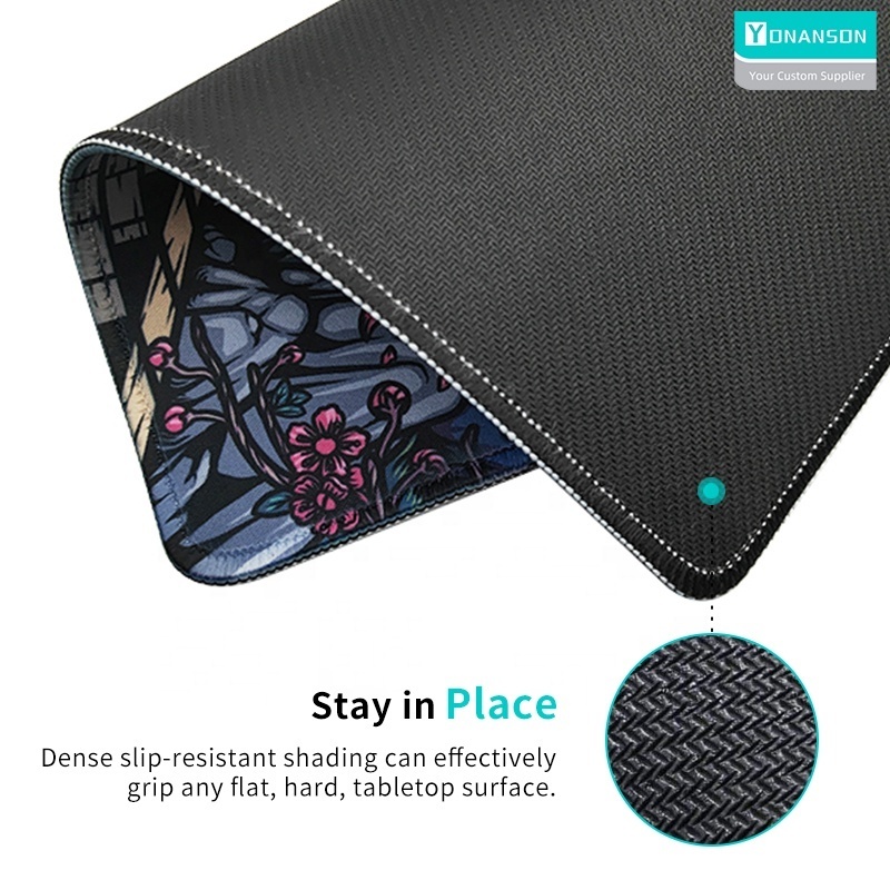 Factory Direct Low Prices Customized Logo Mouse Pad with Stitched Edge Wholesale Mouse Mat with Non-Slip Rubber Base