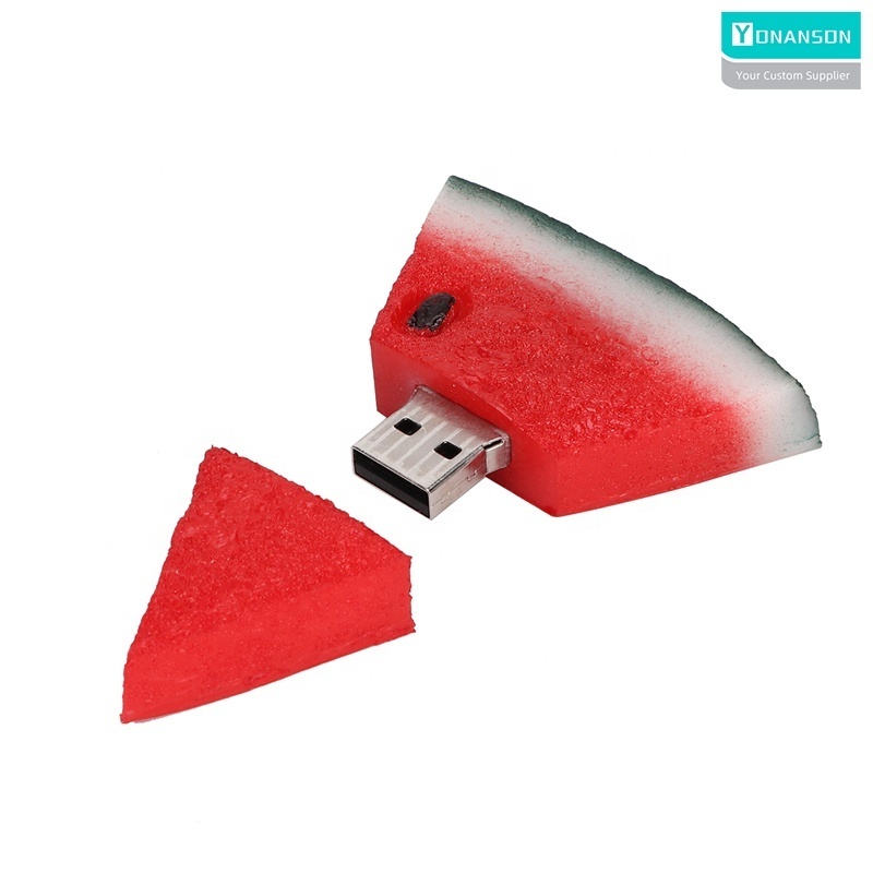 Watermelon Shaped USB 3.0 Flash Drive 16GB 32GB Custom PVC USB Stick 64GB Fruit Pendrive 128GB Wholesale