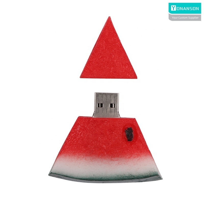 Watermelon Shaped USB 3.0 Flash Drive 16GB 32GB Custom PVC USB Stick 64GB Fruit Pendrive 128GB Wholesale