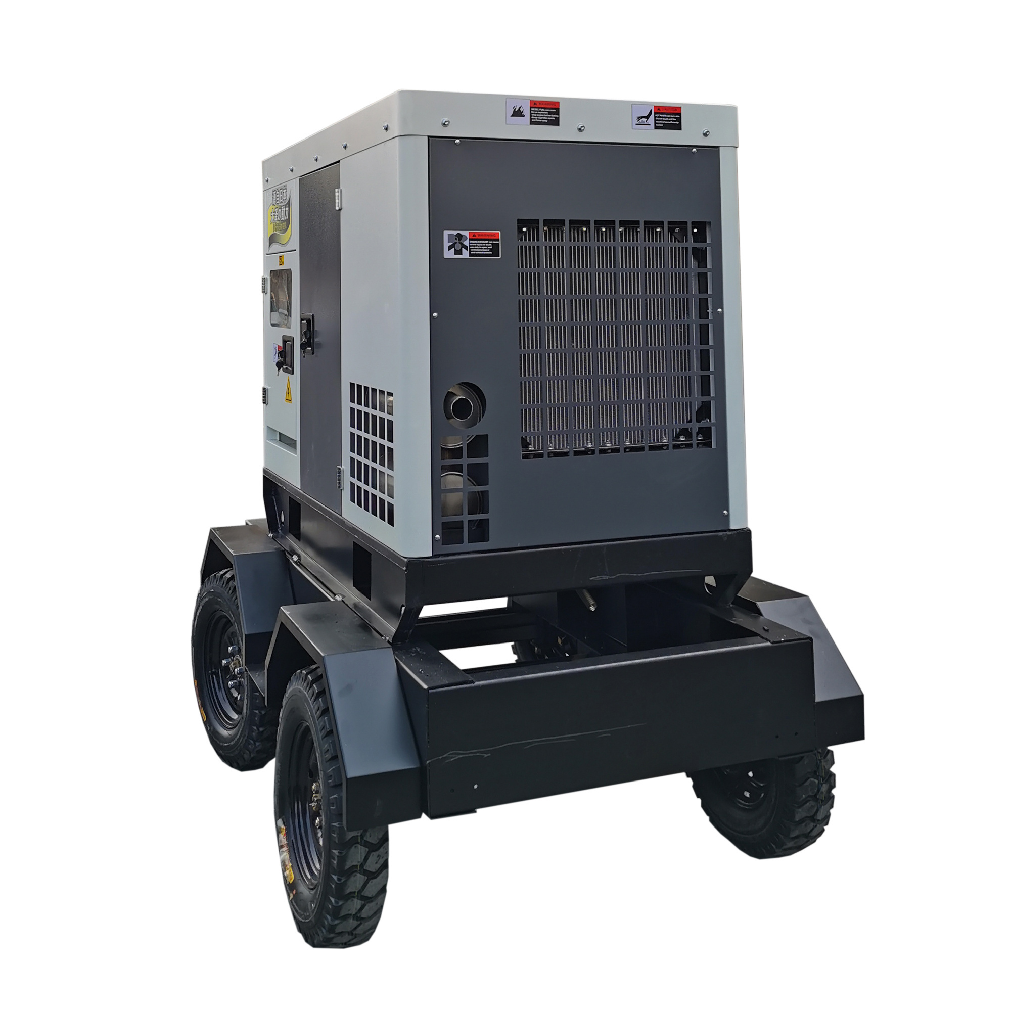 Trailer mounted generator 110V 220v 400V movable 30kw silent diesel mobile power station