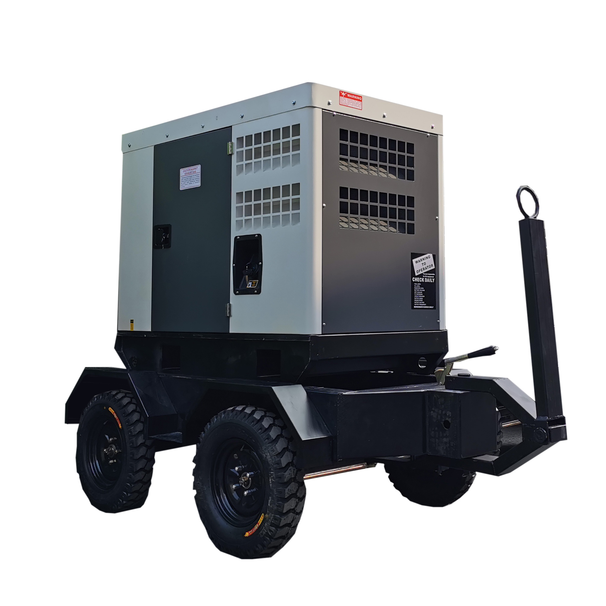 Silent 30kW trailer diesel generator set for 110V 230V 400V mobile power station