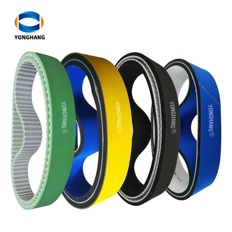 Manufacturer blue fabric green black orange foam coated pu rubber poly v belt timing flat sponge conveyor belts