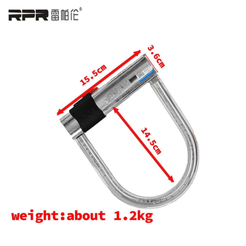 RPR High Security Heavy Duty U-Lock Keys Open Waterproof Rustproof Motorcycle Bike Bicycle U Lock With Keys