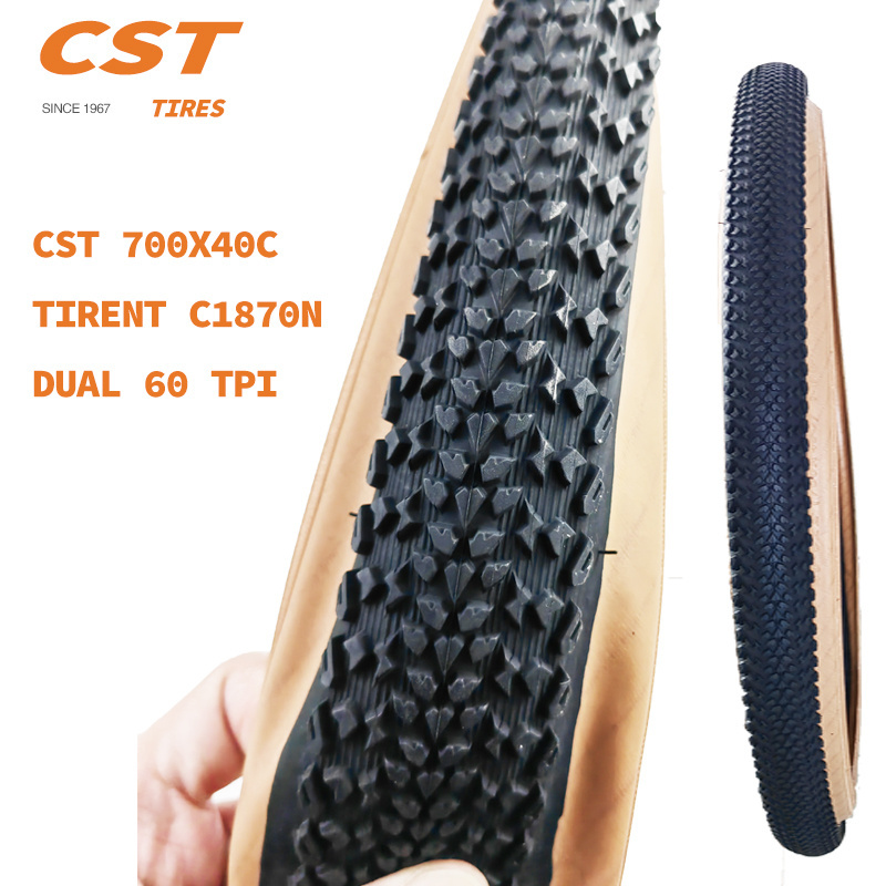 Original C S T Tyres 700x40  C1870 60TPI TIRNT tires Brown tyre and  presta valve inner tube for Gravel riding