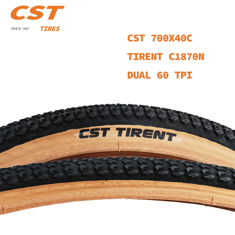 Original C S T Tyres 700x40  C1870 60TPI TIRNT tires Brown tyre and  presta valve inner tube for Gravel riding