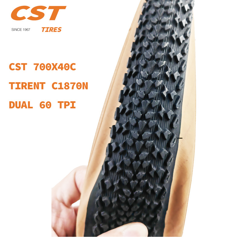 Original C S T Tyres 700x40  C1870 60TPI TIRNT tires Brown tyre and  presta valve inner tube for Gravel riding