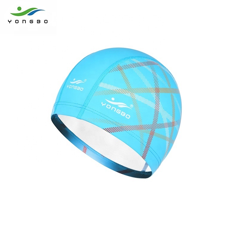 High Elasticity Manual PU Swimming Cap For Long Hair Packaging Swim Fabric Caps Small Order  Supported High Repurchased rate