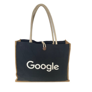 Custom Fullcolor Printing Logo Natural Gunny Eco Friendly Jute Tote Recycle Foldable Burlap Jute Shopping Bag