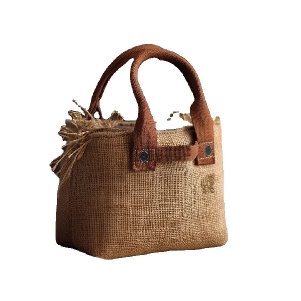 Wholesale Cheap Price Foldable pocket gift shopper eco friendly tote jute hemp bag bulk jute bag