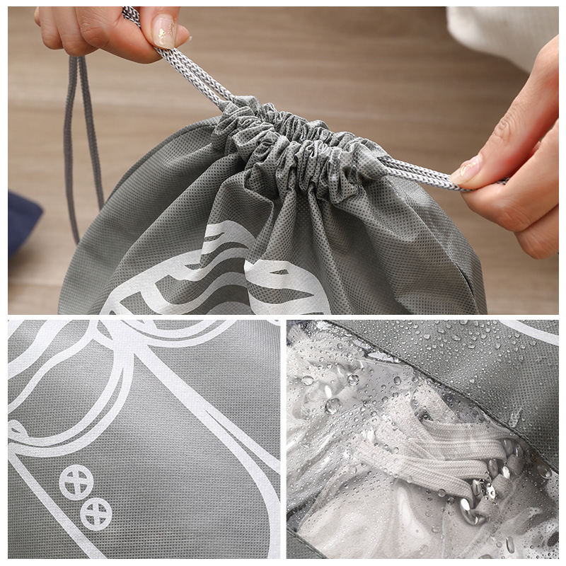 Shoe storage thickened non-woven  portable shoe bag travel home drawstring drawstring bag