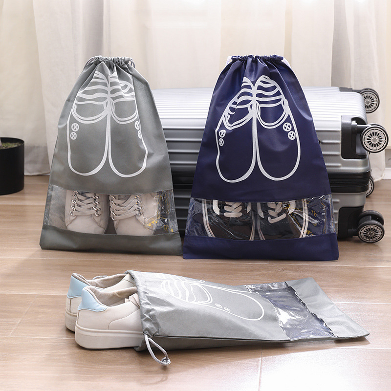 Shoe storage thickened non-woven  portable shoe bag travel home drawstring drawstring bag