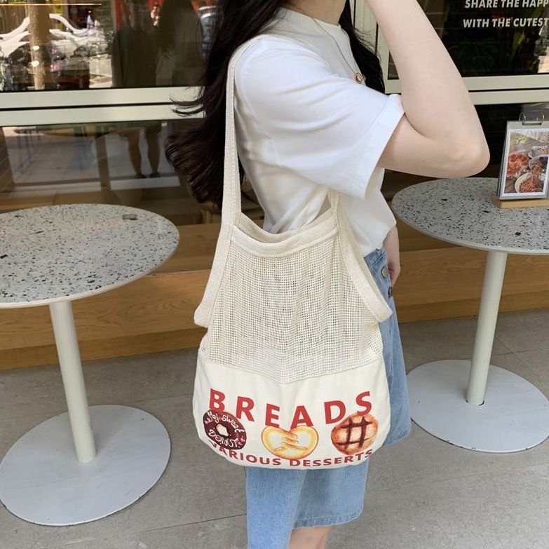 Customize Logo Printing Small Eco Friendly Reusable Grocery Tote Bags Produce Organic 100% Cotton Mesh Shopping Bag