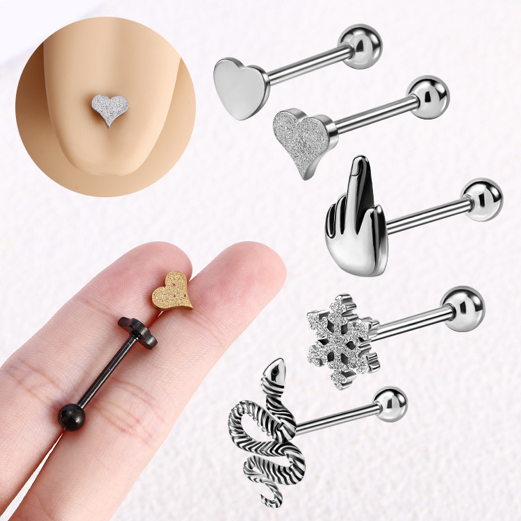 Fast Delivery Stainless Steel Piercing Internally Thread Tongue Bar Piercing Body Piercing Jewelry Tongue Ring