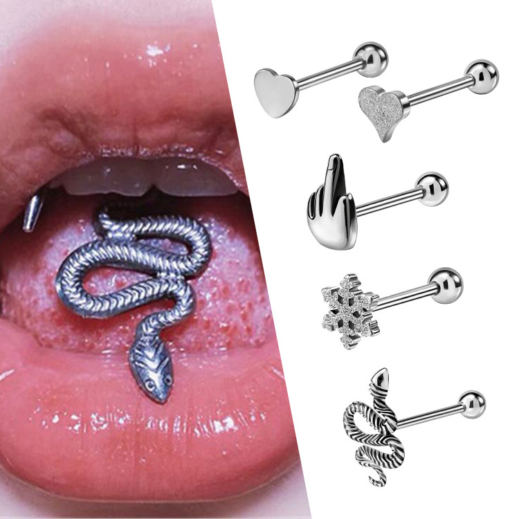 Fast Delivery Stainless Steel Piercing Internally Thread Tongue Bar Piercing Body Piercing Jewelry Tongue Ring