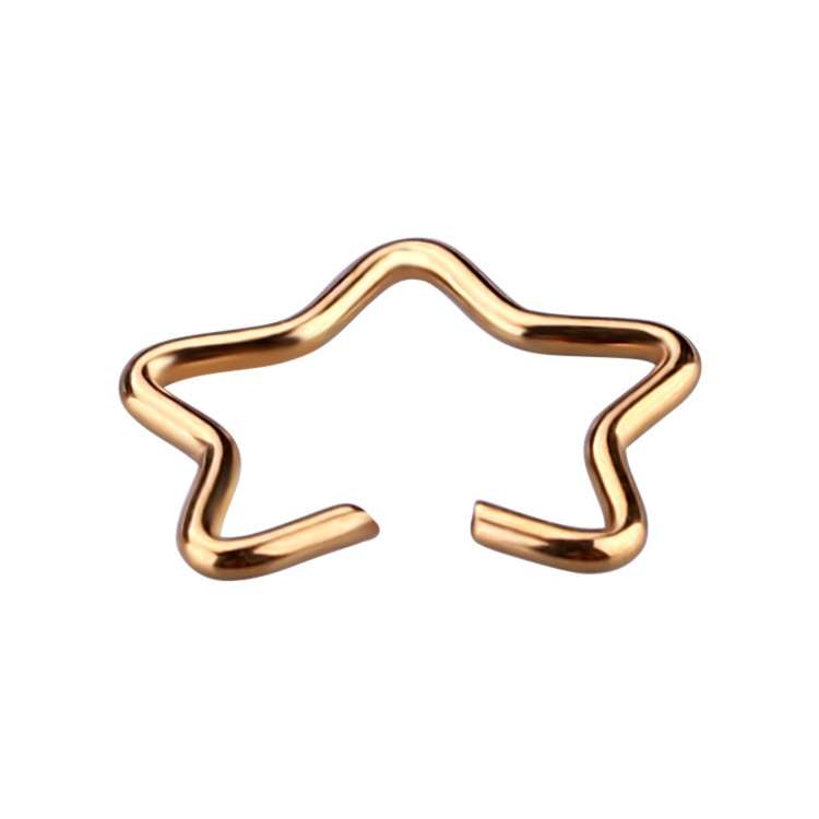 Silver gold or customized color 316 steel nose ring hinged body jewelry star nose ring with free sample