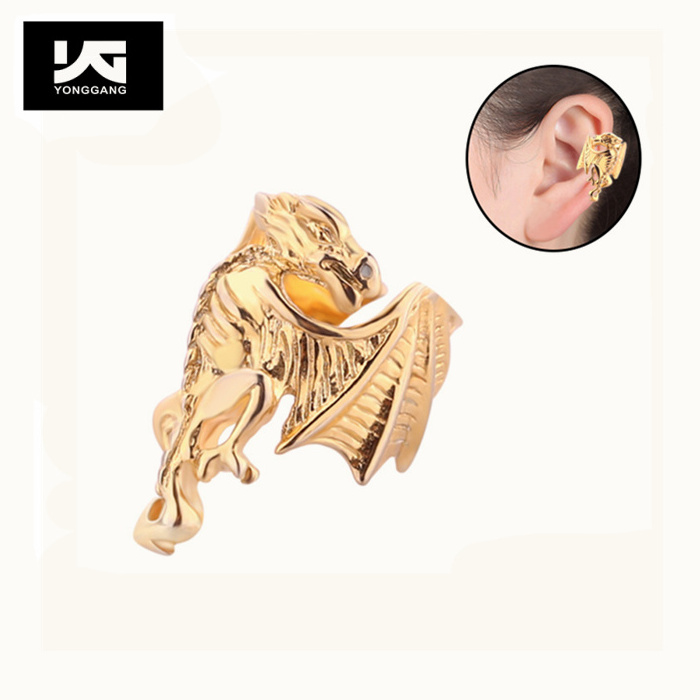 Wholesale fantasy jewelry gold plated stainless steel clip earrings ear cuff non piercing earrings for women girl