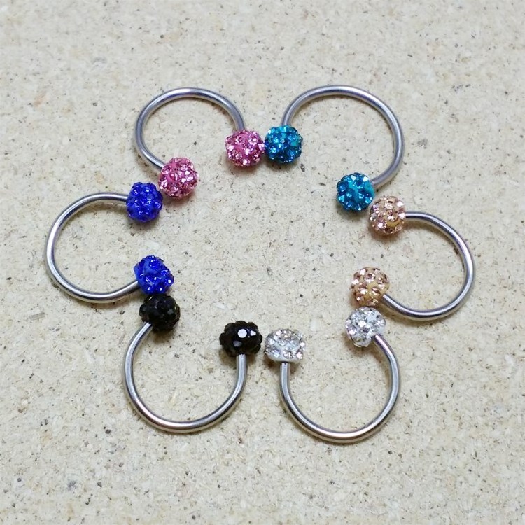 Hot Stainless Steel Multi CZ Crystal Ferido Horseshoe Piercing Nose Rings Screwed Nose Rings Body Piercing