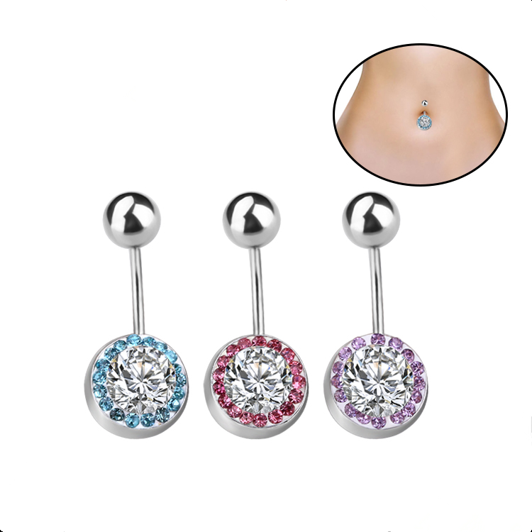 Hot Sale Sexy crystal belly button rings navel piercing banana curve barbell piercing jewelry for women