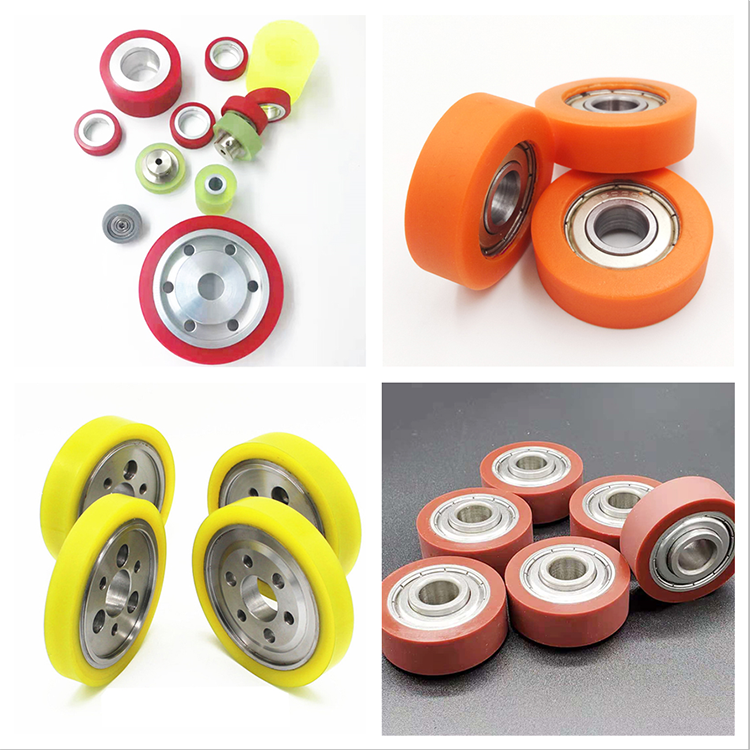 Manufacturer OEM ODM solid PU rubber silicone wheel urethane wheel polyurethane Drive wheel