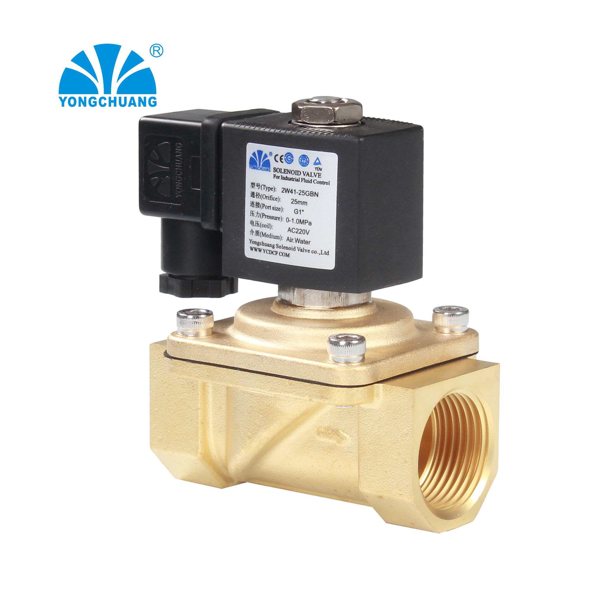 Yongchuang  2W31/41 3/4 2 inch automatic water shut off diaphragm solenoid valve