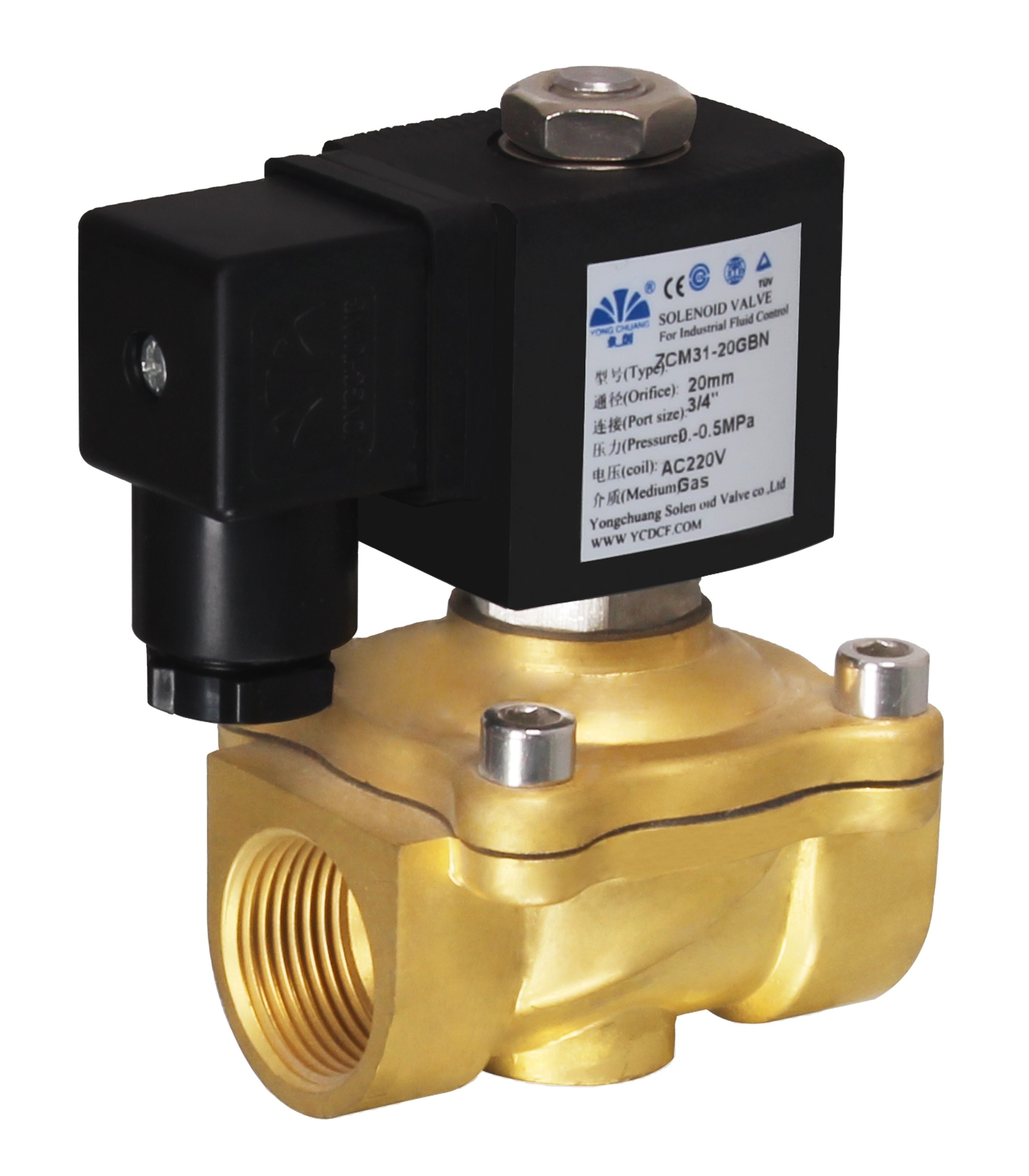 Yongchuang ZCM31 low price  brass stainless steel solenoid valve for gas