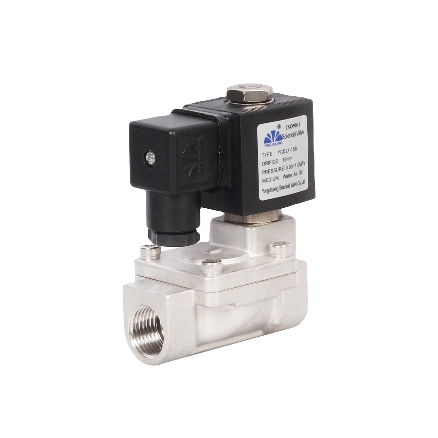 Yongchuang YCD11/21series 2 way 12V 220 volt food grade water Stainless steel fast switching solenoid valve